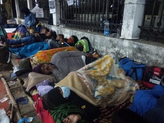 Capital City Agartala witnessing Cruel Votebank Politics of BJP Party : Society's Backbone Teachers on Road amid 16 degree Temperature Cold, without Proper Food to Convince the Govt to fulfill its Pre Election Promises 